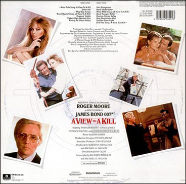 A View To A Kill Original Motion Picture Soundtrack rear sleeve