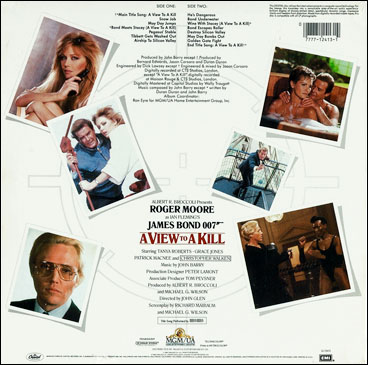 A View To A Kill Original Motion Picture Soundtrack USA rear sleeve