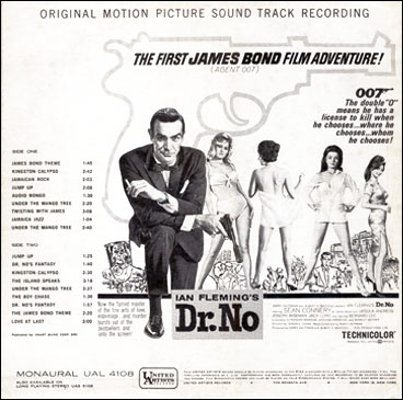 Dr. No Original Motion Picture Sound Track Album USA rear sleeve