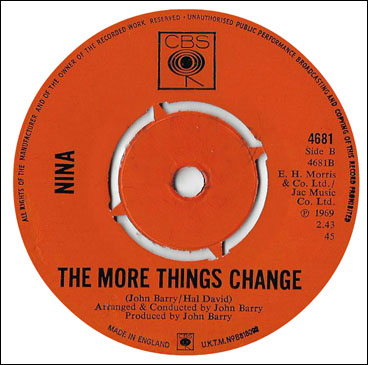 The More Things Change Nina 45rpm single