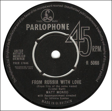 From Russia With Love Matt Monro 45rpm single