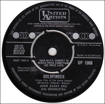 Goldfinger John Barry 45rpm single