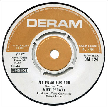  My Poem For You Mike Redway 45rpm single