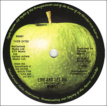 Live And Let Die 45rpm single