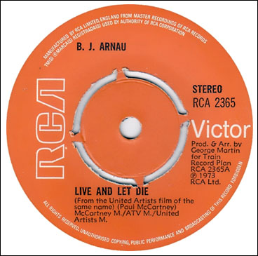 Live And Let Die B.J Arnau 45rpm single