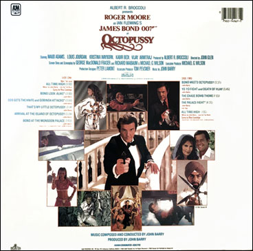 Octopussy Original Motion Picture Soundtrack USA rear sleeve