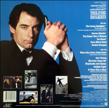 The Living Daylights Original Motion Picture Soundtrack rear sleeve