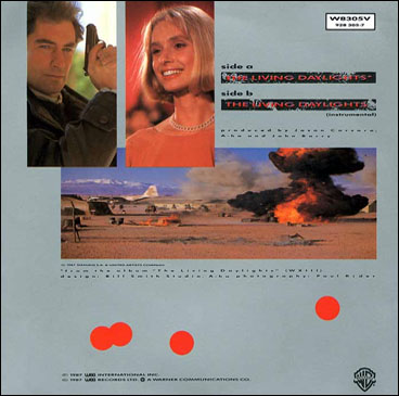 The Living Daylights 45rpm single back cover