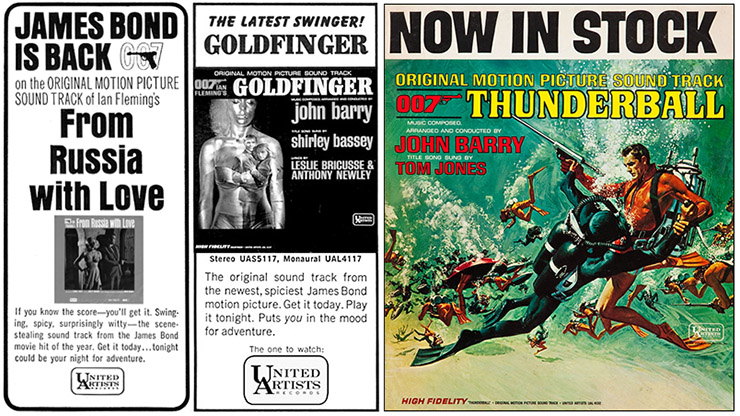 From Russia With Love, Goldfinger & Thunderball US promotional advertisements