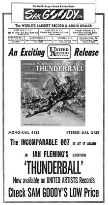US Thunderball Soundtrack advert