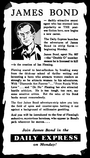Daily Express James Bond comic strip teaser July 5, 1958