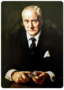 M (Sir Miles Messervy) portrait of Bernard Lee