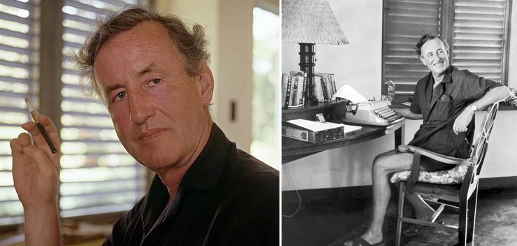 Ian Fleming at his writing desk at Goldeneye in Jamaica