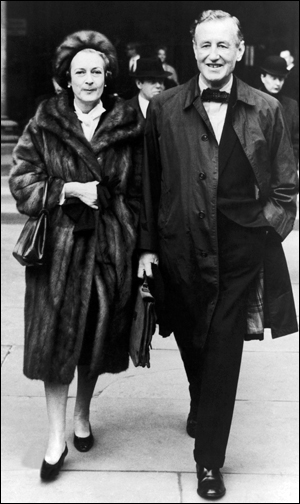 James Bond author Ian Fleming with his wife Anne leaving the High Court in London during the THUNDERBALL trial