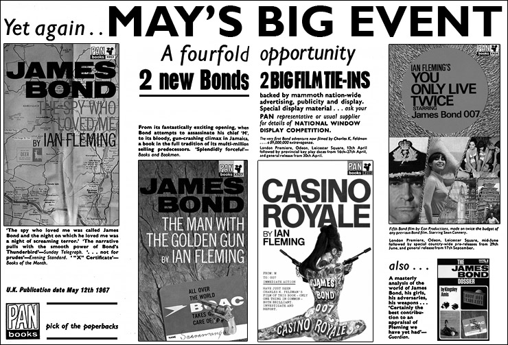 MAY 1967 PAN Books James Bond paperback releases 