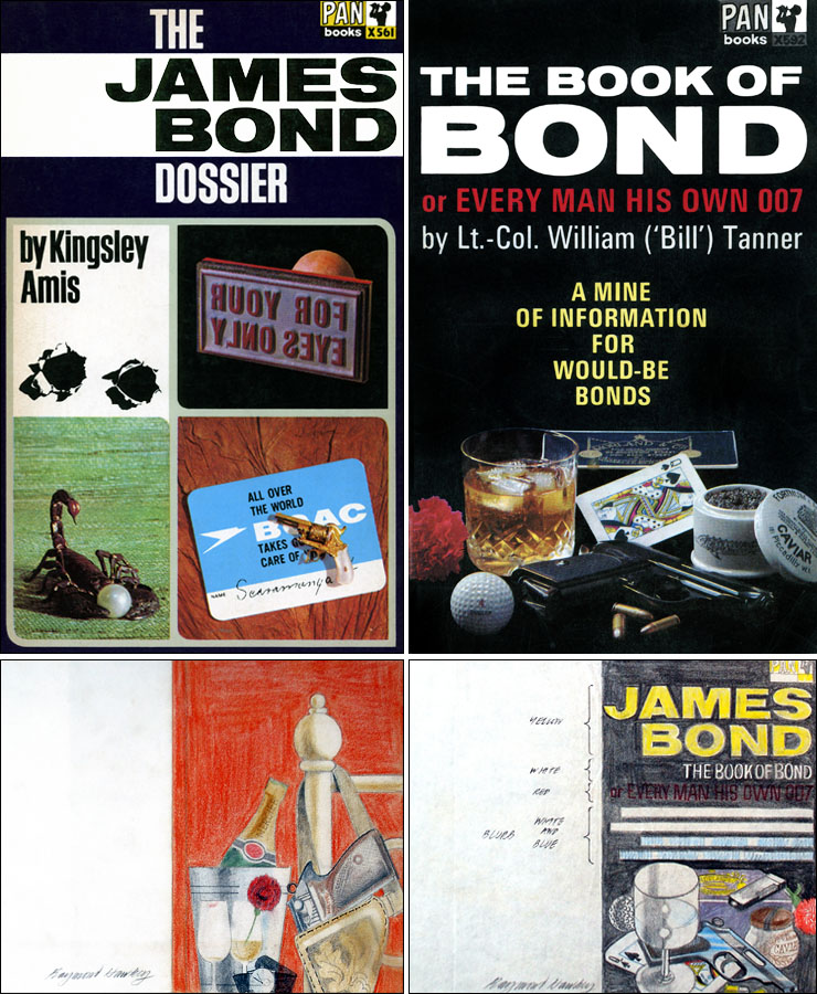 The James Bond Dossier/The Book of Bond PAN paperback covers and Raymond Hawkey concept artwork.