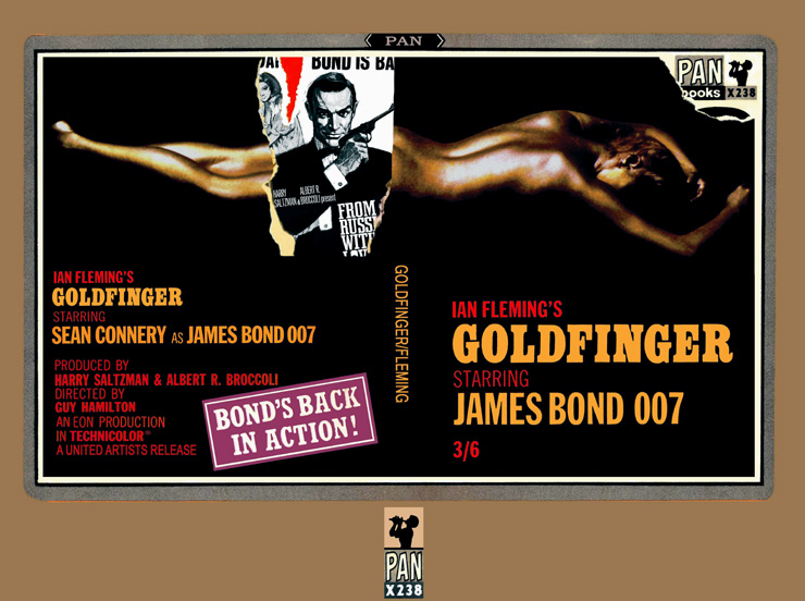 GOLDFINGER wraparound film tie-in paperback cover 1964