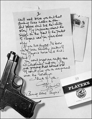 Player's promotional letter features in the Thunderball premiere brochure with additional text