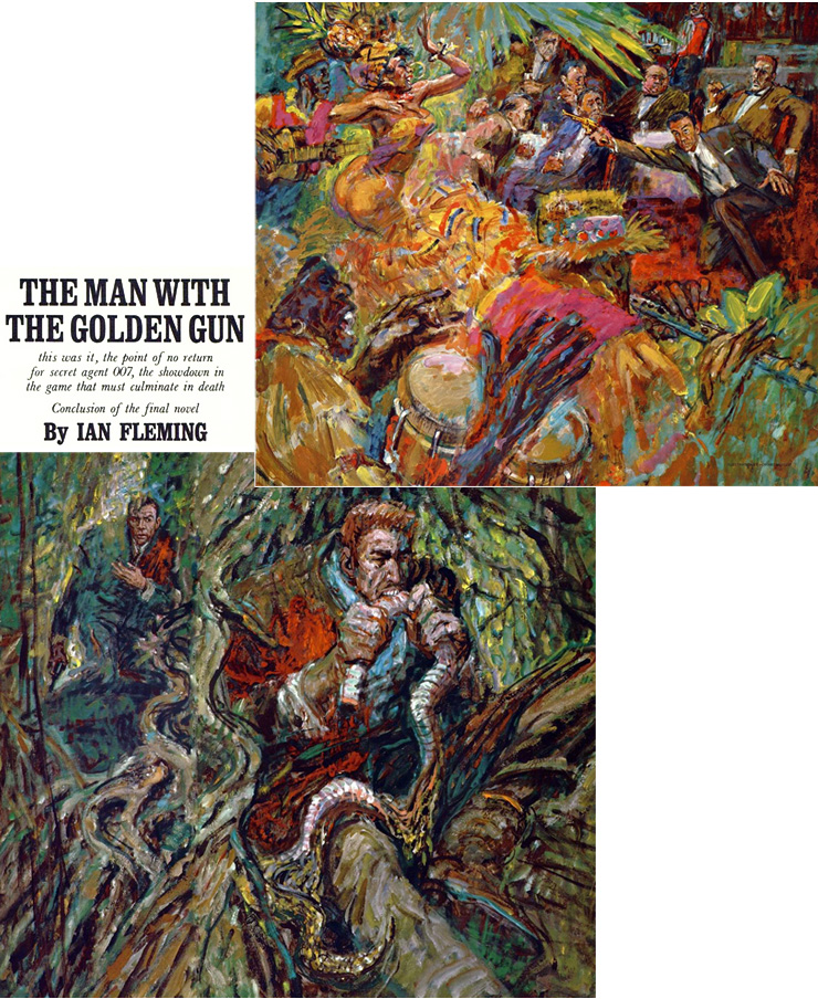 PLAYBOY - THE MAN WITH THE GOLDEN GUN illustrated by Howard Mueller