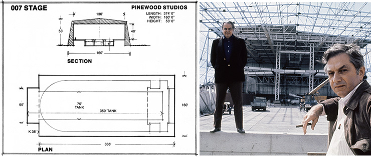 ‘007 Stage’ plans | Albert R. Broccoli with 007 Stage designer Ken Adam