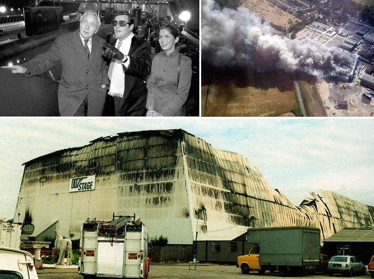 Former Prime Minister Harold Wilson opens the 007 Stage 1977 which burns down in 1985.