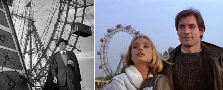 Prater Park, Vienna: Joseph Cotten in The Third Man (1949) & Maryam d'Abo and Timothy Dalton The Living Daylights (1987)