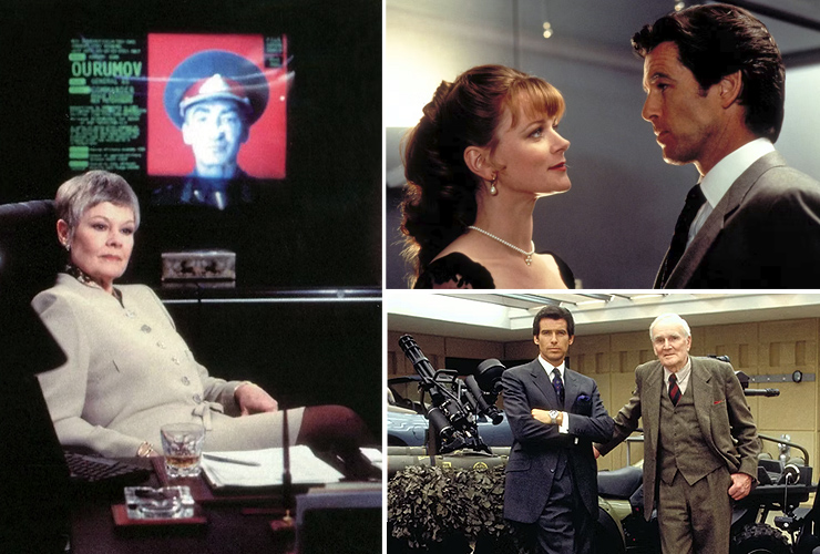 Judi Dench, Samantha Bond, Pierce Brosnan and Desmond Llewelyn GoldeneEye (1995)