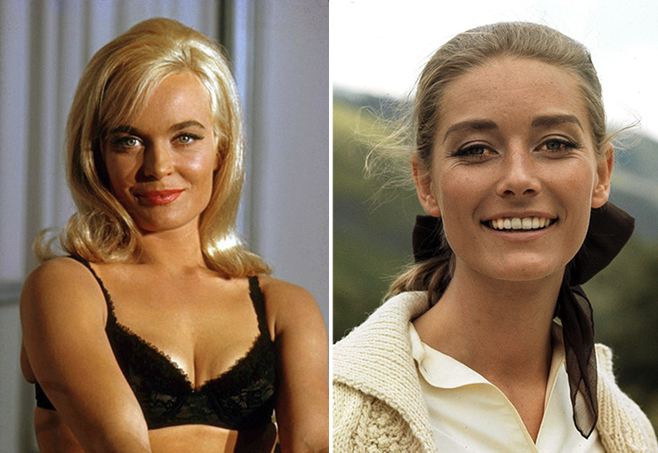 Shirley Eaton as Jill Masterson & Tania Mallet as Tilly Masterson in Goldfinger (1964)