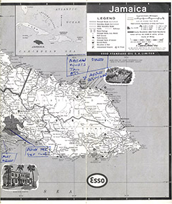 Jamaica map with annotations