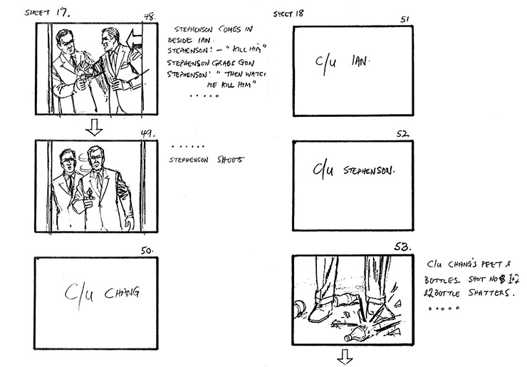 Goldeneye (1989) storyboards