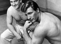 Doug and Joe Robinson in their London gym