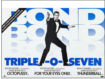 Octopussy/For Your Eyes Only/Thunderball Empire Leicester Square quad-crown poster