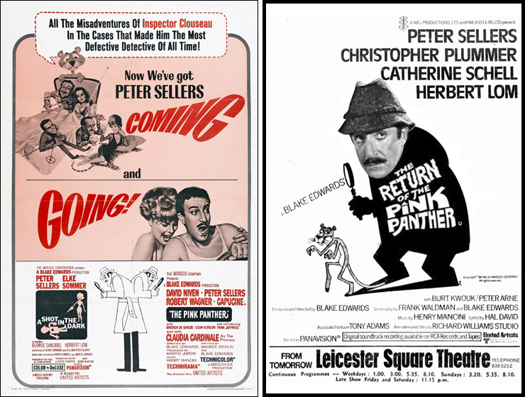 A Shot In The Dark/The Pink Panther US 1-sheet/The Return Of The Pink Panther Leicester Square Theatre 1975