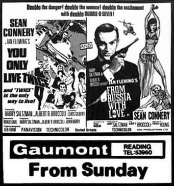 You Only Live Twice/From Russia With Love Gaumont Reading 1969
