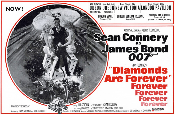 Diamonds Are Forever release dates 1971/72