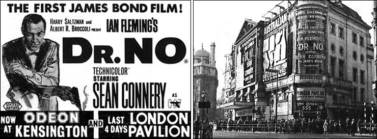 Dr. No newspaper advertisement| London Pavilion 1962