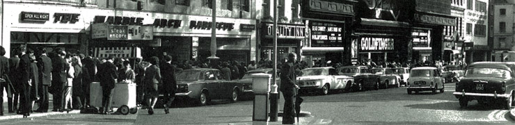 Queues outside the Odeon Leicester Square during the opening week of Goldfinger