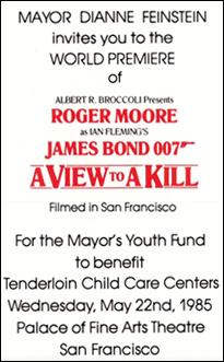 A View To A Kill San Fransisco premiere invite