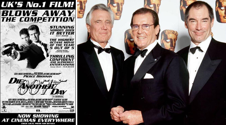 Die Another Day newspaper advert/Three Bond's at BAFTA 2002