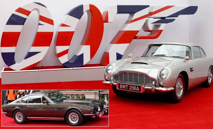 Aston Martin DB5 & DBS on display at the World premiere of No Time To Die (2021)