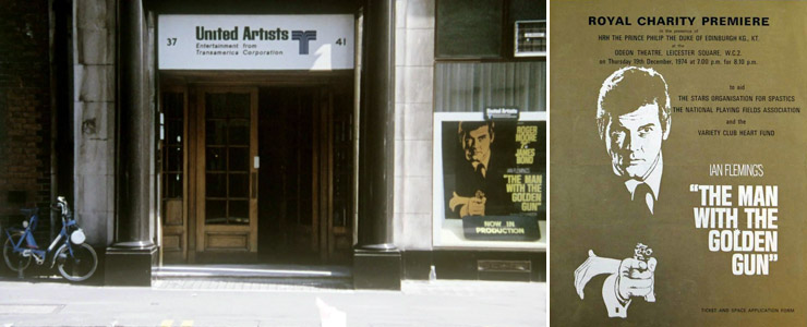 United Artists Office Wardour Street London/The Man With The Golden Gun Premiere Ticket application