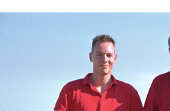 Martijn Mulder (left) and Dirk Kloosterboer (right) posing with director Guy Hamilton