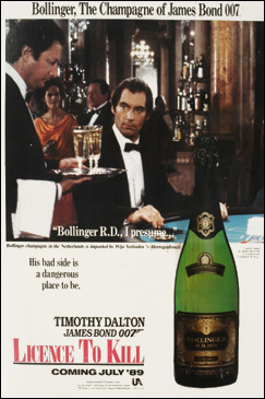Bollinger poster Licence To Kill (1989)