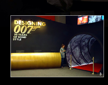Entrance ot the Gold Room at Designing 007: Fifty Years of Bond Style at The Barbican