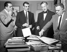 Albert R. 'Cubby' Broccoli, Sean Connery, Ian Fleming and Harry Saltzman in 1962