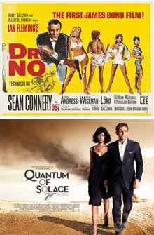 James Bond Royal Mail commemorative sheets - 007 Posters Dr. No & Quantum of Solace