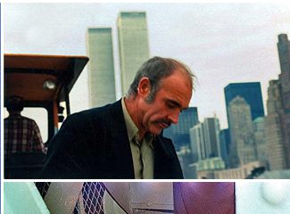 Sean Connery with the Twin Towers in background - New York 1975
