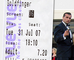 Vue Cinema Staines Goldfinger ticket