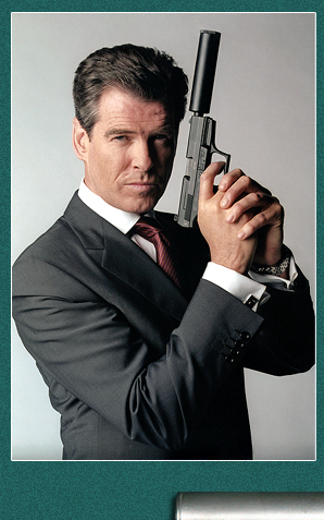 Pierce Brosnan holding Walther P99 in Die Another Day (2002)/The World Is Not Enough (1999)