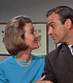 Lois Maxwell and Sean Connery in Goldfinger (1964)